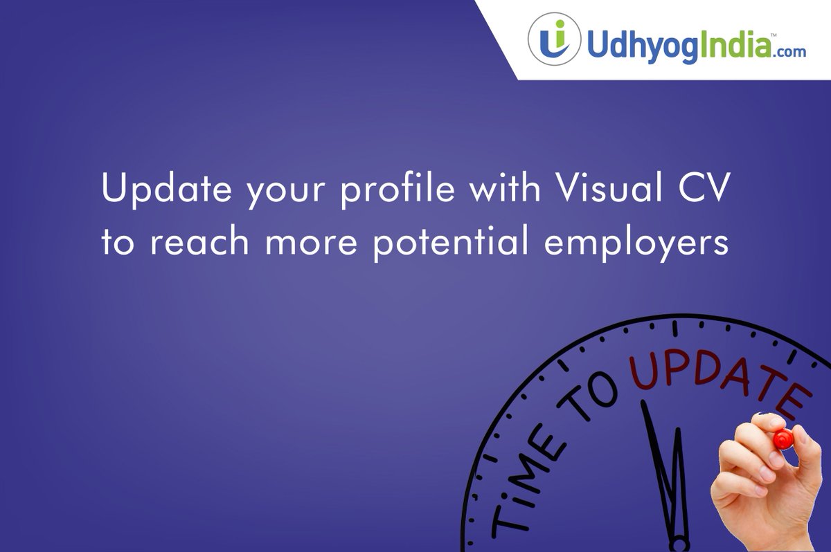 udhyogindia's tweet image. Update Your profile with Visual CV to reach more potential employers
#UdhyogIndia #Dreamjob #VisualCV #Jobs #resume