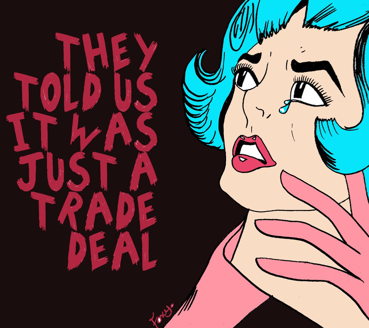 FoxyLustyGrover's tweet photo. RT #FoxyCartoons #Foxtoon 
"THEY TOLD US IT WAS JUST A TRADE DEAL!" 
#TPPA #TPPANoWay https://t.co/5nVzleCRIb