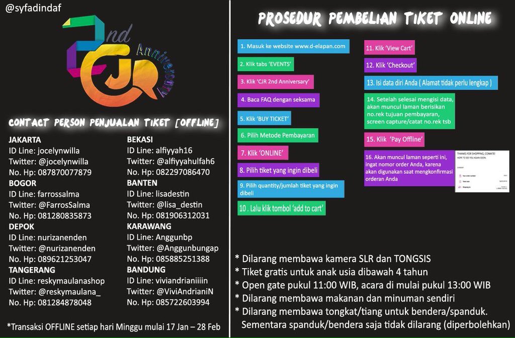 d_elapan's tweet photo. Haiiii buat yang mau ikut #CJR2ndAnniversary bisa cek infonya di poster ini yaaaa https://t.co/Z1lW01sNeA