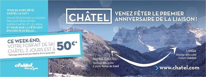 Ce week end on fête un anniversaire !  Bienvenus, vous êtes ici chez vous ! <a href="/Chatel_Officiel/">Châtel</a> <a href="/PDS_officiel/">Portes du Soleil</a>