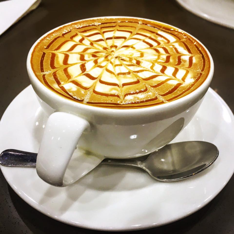 The prefect caramel macchiato made by the best barista in town at our cafe! Oh and we have great sandwiches too ☕☕👌
