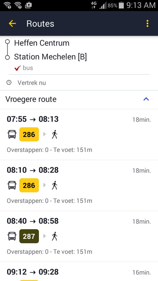 De Lijn on Twitter: "@kferemans je ons screenshot? 287 heeft 8.21 u als doorkomstuur en 286 u. ^Bart" / Twitter