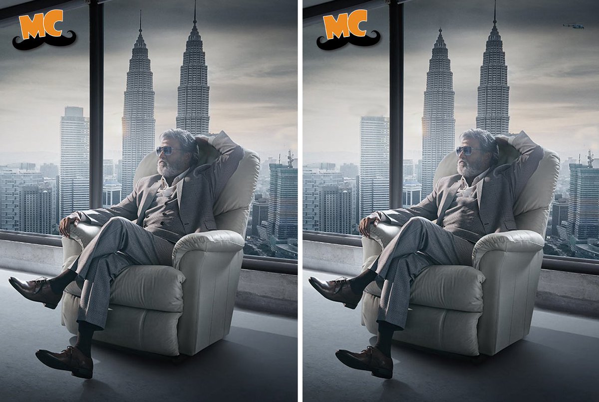 Madras_Central's tweet image. Spot Four Differences in these pictures 
RT : @Music_Santhosh @DhanShikaa20 #Kabali #Rajinikanth @RBSIRAJINI