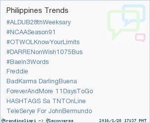 PhilsTrends's tweet photo. Trend Alert: 'TeleSerye For JohnBermundo'. More trends at https://t.co/xZF9AhRm9Z #trndnl https://t.co/J7ZFVv7coG