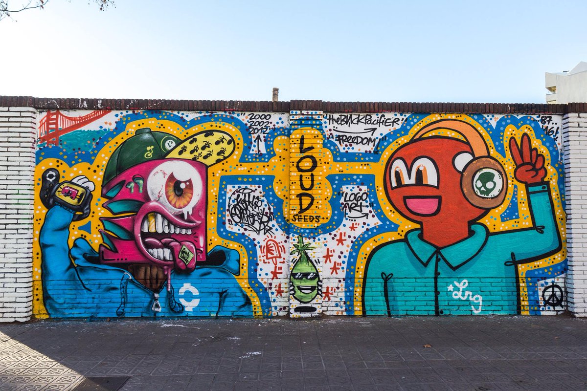 murslliures's tweet photo. Xupet i Konair in #murslliures #streetart #graffiti #art #Barcelona #Poblenou https://t.co/ify9HKnU7B