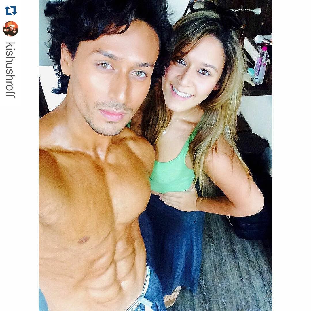#Repost 
Best times being on set with my favorite 💛 #TigerShroff #Baaghi #April29 #positivevibesallaround #golden💫✨