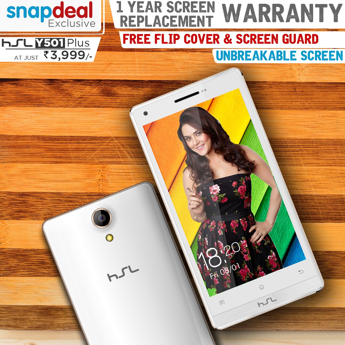 HSLmobileindia's tweet photo. Buy India's first #HammerScreen phone HSL Y501 Plus exclusively on @snapdeal at Rs.3,999/- https://t.co/8MgZHQbT74 https://t.co/rSzoHUwqbn