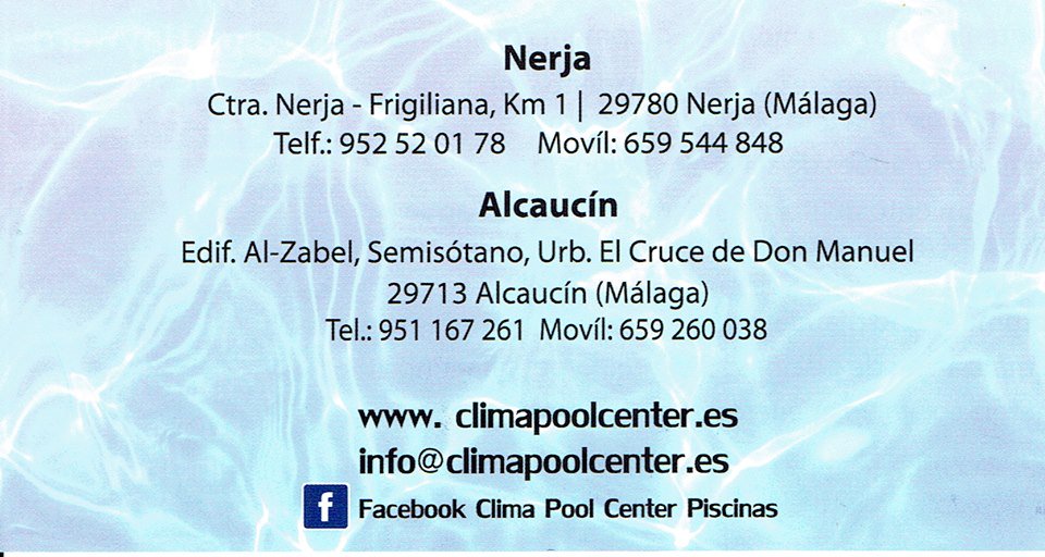 Climapoolcenter's tweet photo. En CLIMA POOL CENTER somos especialistas en piscinas con más de 30 años de experiencia, visitenos en Nerja- Alcaucin https://t.co/98NZRi372p