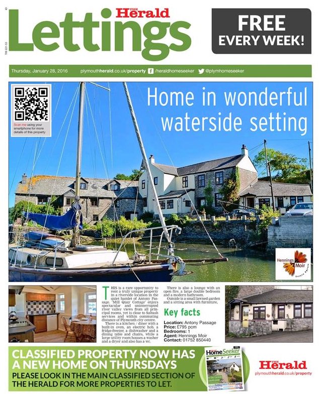 Home in wonderful waterside setting from <a href="/HenningsMoir/">Hennings Moir</a> #cornwall #property #letting