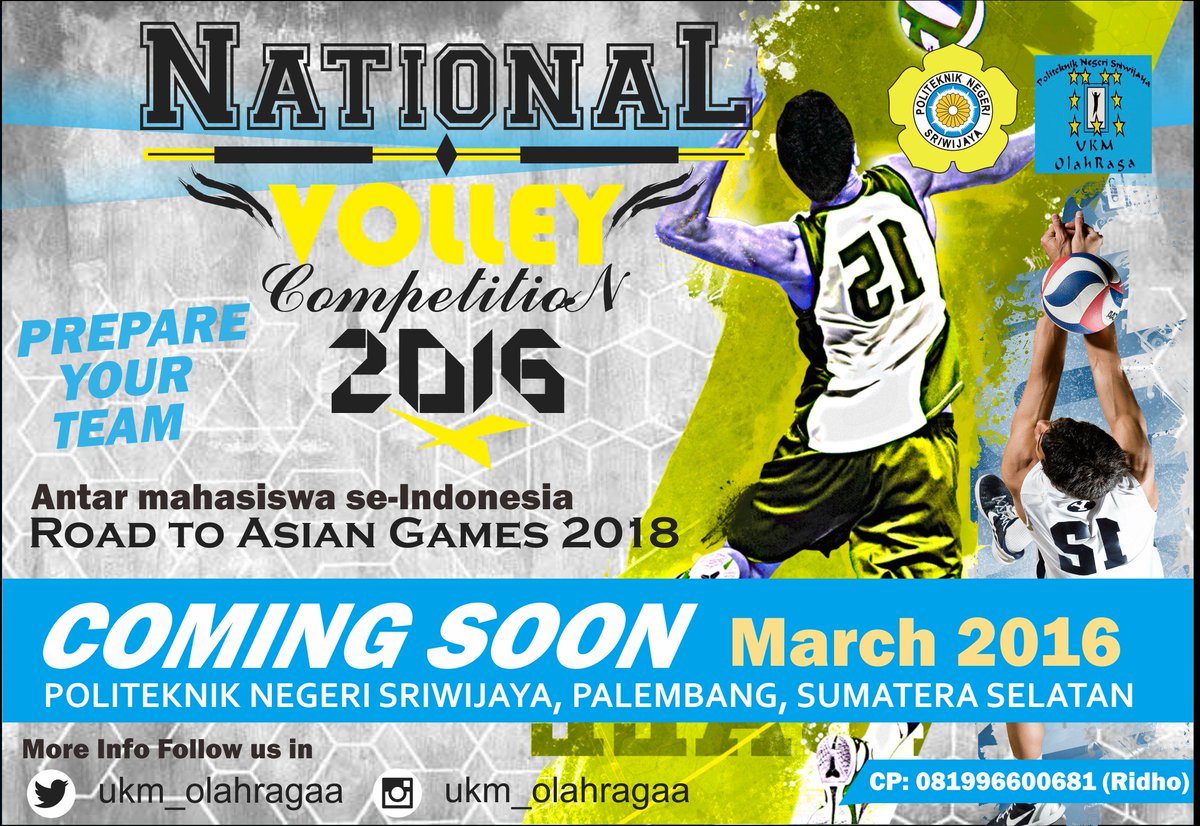 "National Volley Competition 2016" COMING SOON 
Prepare Team Volley terbaik Universitasmu untuk berlomba di NVC2016