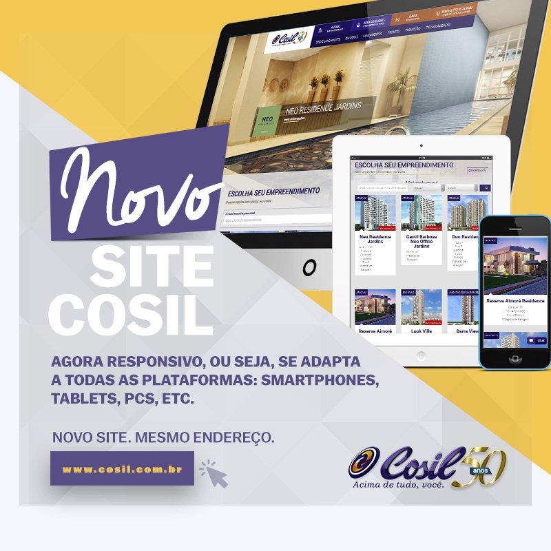 Cosil_Oficial's tweet photo. Nosso site está de cara nova e a mudança não foi apenas visual. Acesse e conheça as novidades! #imoveis #cosil https://t.co/qkVp3d2lwO