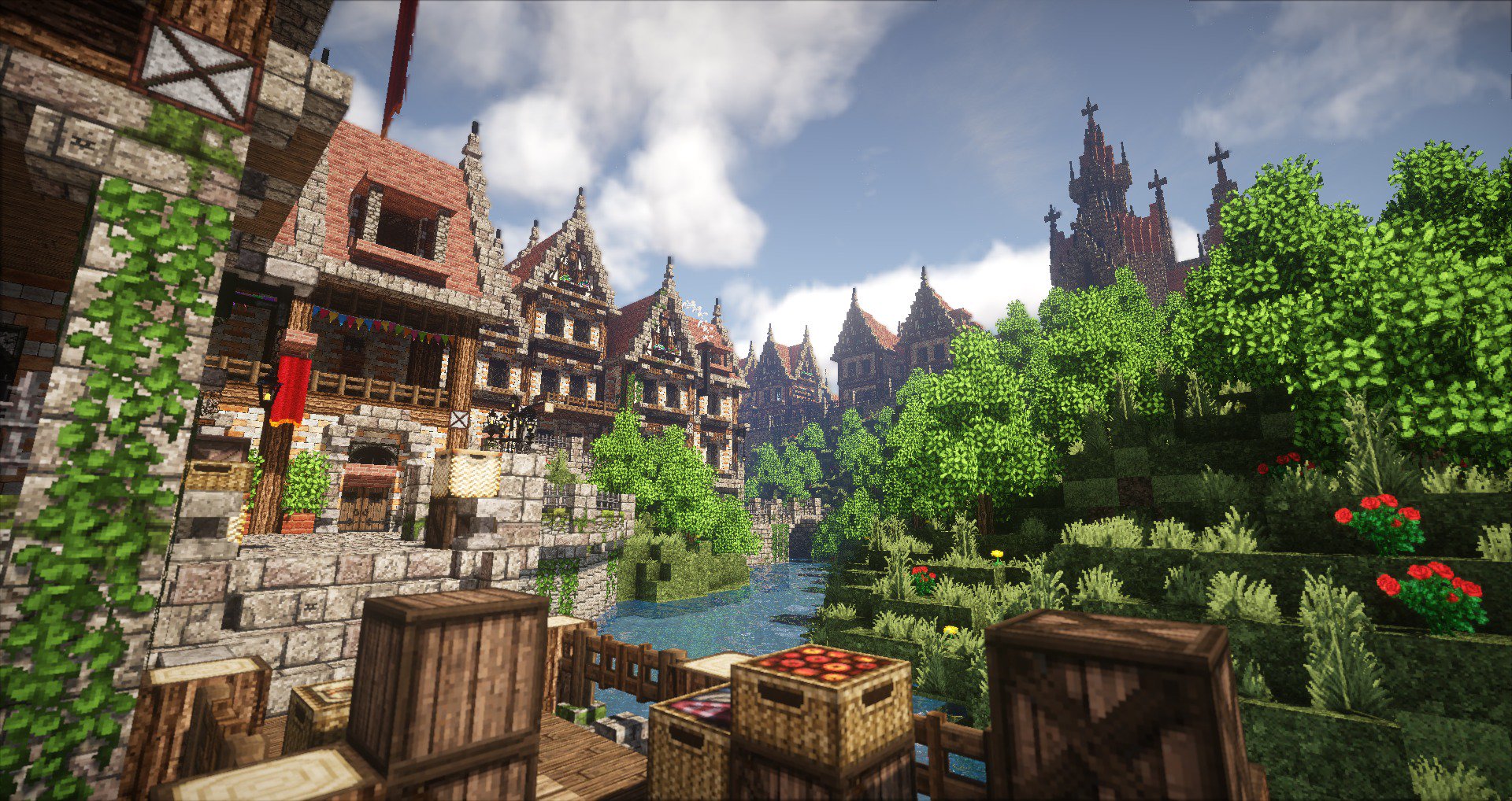 リクト Jcu所属 小さい港エリア完成 高低差のある可愛い感じになった マイクラ Minecraft建築コミュ T Co Vw6grllnej Twitter