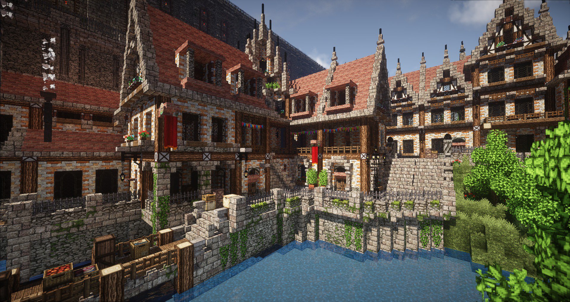リクト Jcu所属 小さい港エリア完成 高低差のある可愛い感じになった マイクラ Minecraft建築コミュ T Co Vw6grllnej Twitter