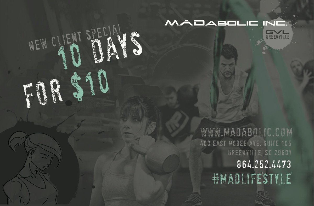 We are getting breathless today - join us!! 
NEW CLIENT SPECIAL - 10 for $10!
#yeahTHATgreenville #MADlifestyle