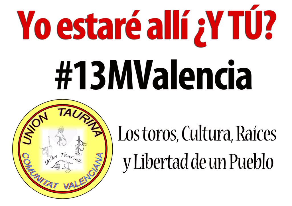 movtaurino's tweet photo. El #13MValencia hay que apoyar la libertad de expresión, el respeto y el derecho a elegir. ¡Somos muchos, apoya! https://t.co/7MkBoTMNtn