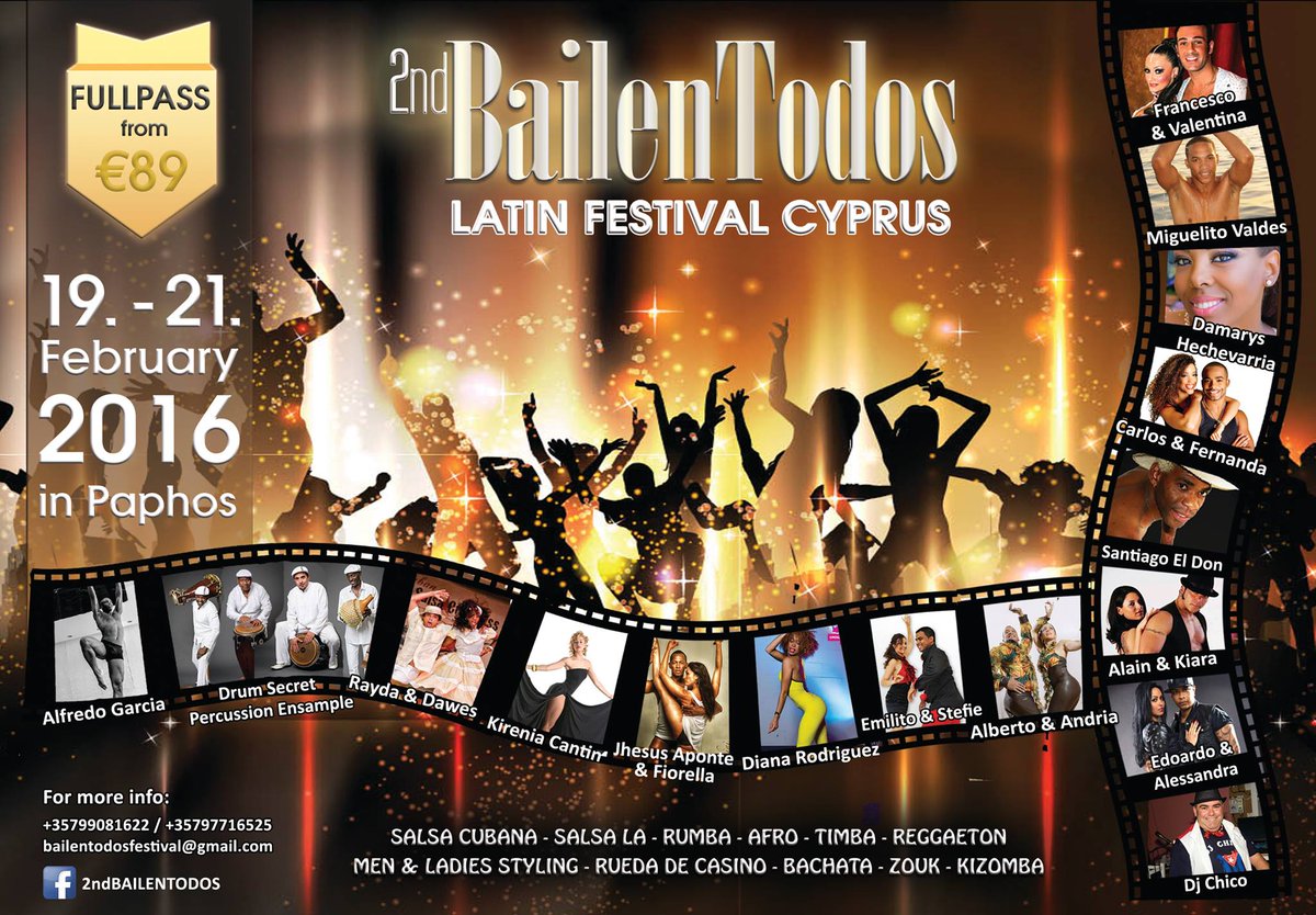 You are all welcome to the 2nd International BailenTodos Latin Festival in Cyprus @ <a href="/CoralBeachHotel/">Coral Beach Hotel,CY</a>  :D