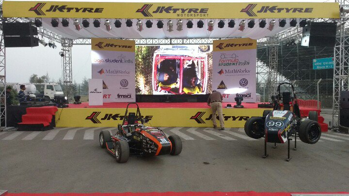 JKTyreRacing's tweet photo. The excitement is building up as teams get ready to indulge in post win celebrations!#JKFormulaStudent #FSI2016 https://t.co/wb1WHicUq0