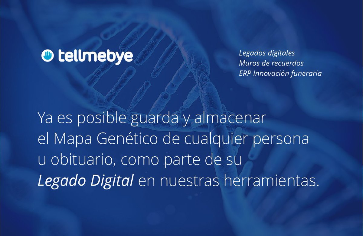 tellmebye's tweet photo. Gracias a la evolución y reducción de costes, guardar tu #ADN #MapaGenetico en #TellmebyeLegados y #TellmebyeFunerarias es ahora más fácil⛓️ https://t.co/UITNNRLZrp