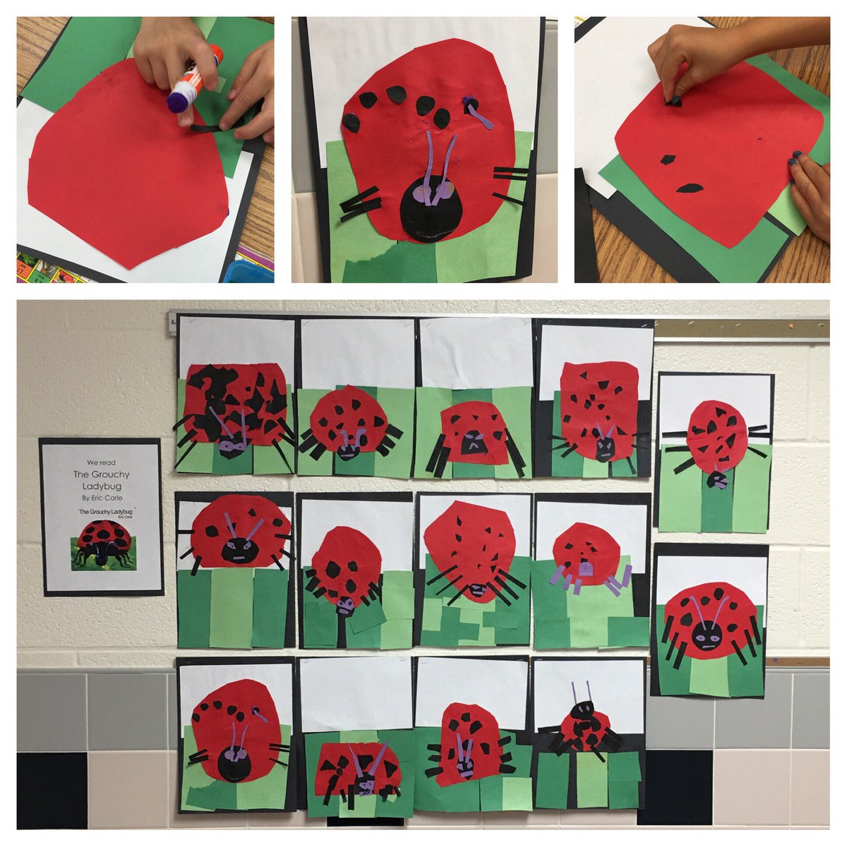 SCKinderTales's tweet photo. Today we read @ericcarle #thegrouchyladybug and made our own ladybug pictures. #learningaboutinsects @PrincipalSCES @AndreaChoLCPS https://t.co/JajdaYRWMF