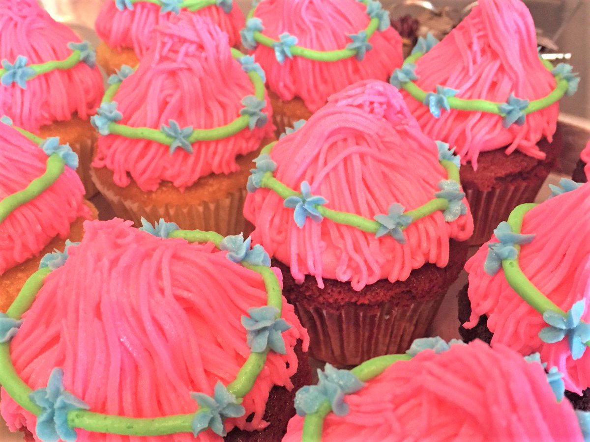 Trolls custom cupcakes, give us 48 hours notice and we can create personalized cupcakes jus for yew. #rva #trolls #carytown #cupcakes
