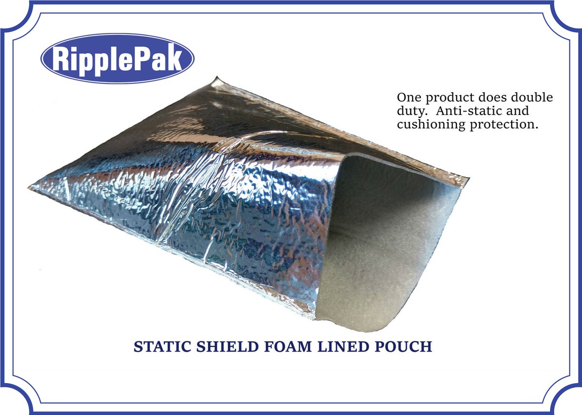 RipplePak's unique anti-static pouch also provides cushioning. #Packaging #packitright