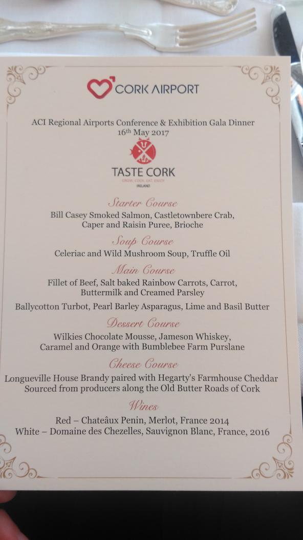 Beautiful showcase and menu by <a href="/CastlemartyrRes/">Castlemartyr Resort</a> displaying the best of Cork produce for #ACI airports conference