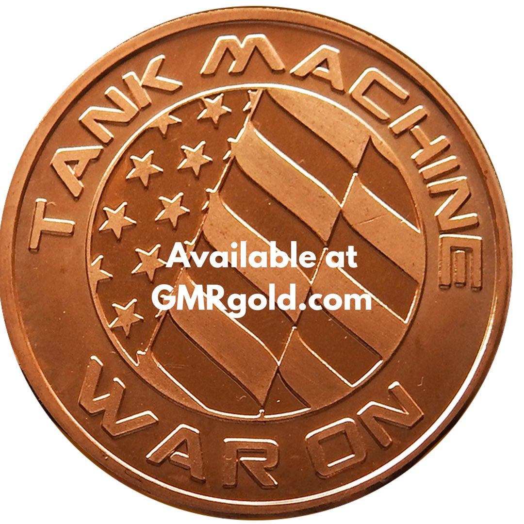 asggold's tweet photo. Tank Machine "War On" Copper Round available on our site. #gmrgold #tankmachine https://t.co/cAKt2PFyRz