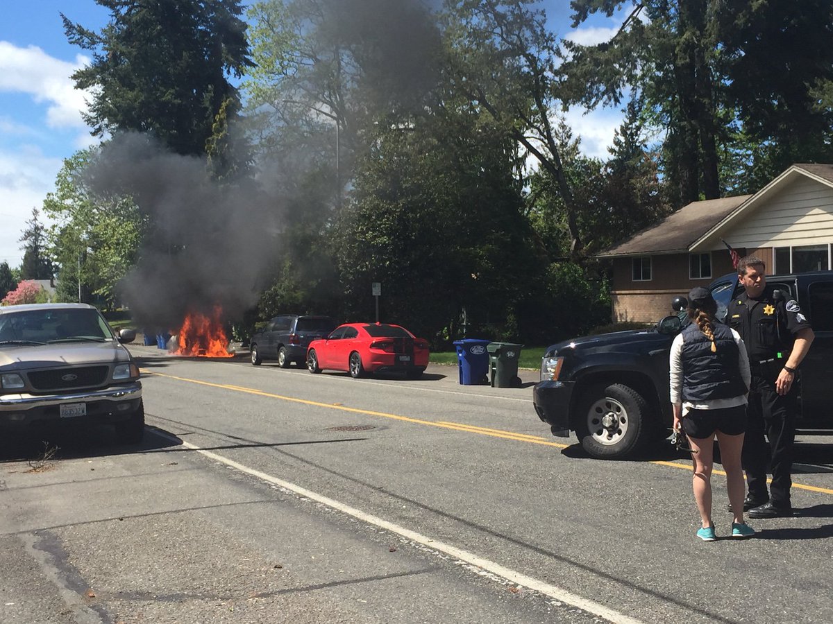 PLUMast's tweet image. ALERT: Car fire happening outside Ingram right now. Updates to follow.