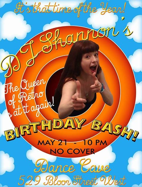 Sunday May 21 at #TheDanceCave DJ Shannon's Retro Birthday Bash! No Cover, Cheap DrinX TiL 11pm. 70s-Y2Ks Doors 10pm