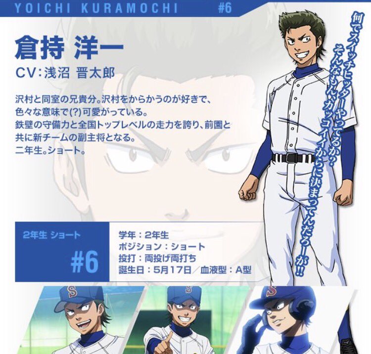 ダイヤのA ユニフォーム ネームシャツ 倉持 洋一 6 駿河屋 - 【買取】青道高校 オーセンティックユニフォーム