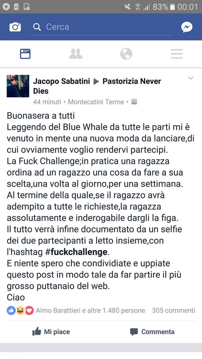 PND sempre sul pezzo ahahah
#ChallengeAlternative #FatevelaUnaRisata #DiciamoNoAiMoralisti #BlueWhale