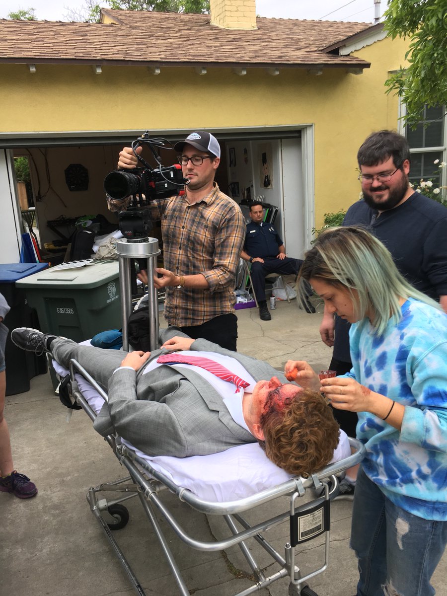 patientmanmovie's tweet photo. #DP @hrexreynolds gets ready to film while @Mangum1 is in makeup. #Cast #crew #rebeccasophiemakeup #SFXmakeup #makingmovies #CrashScenes https://t.co/ZfffE2XSn1