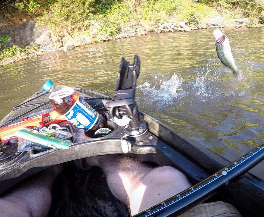 Trying to impress me before coming in the boat.   It worked. Haha