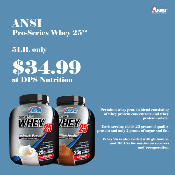 DpsNutrition's tweet photo. Amazing sale on @ANSINutrition Pro Whey 25 - pay only $34.99 for a 5LB'er at DPS Nutrition! #ansinutrition https://t.co/835JdQoIrS https://t.co/tqufEbrc3C