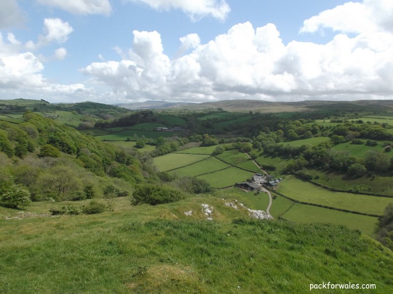 Wonderful view of the beautiful Carmarthenshire countryside from Carreg Cennen Castle.