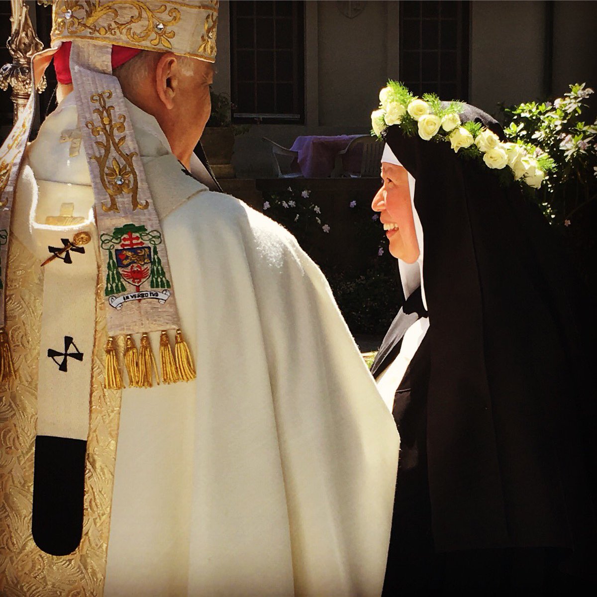 opwest's tweet photo. Congratulations to Sr. Mary Isabel of the Angels, OP on her #SolemnProfession of vows #usqueadmortem with our @OPnunsmenlo! #SponsaChristi https://t.co/44Iq3t1Y3k
