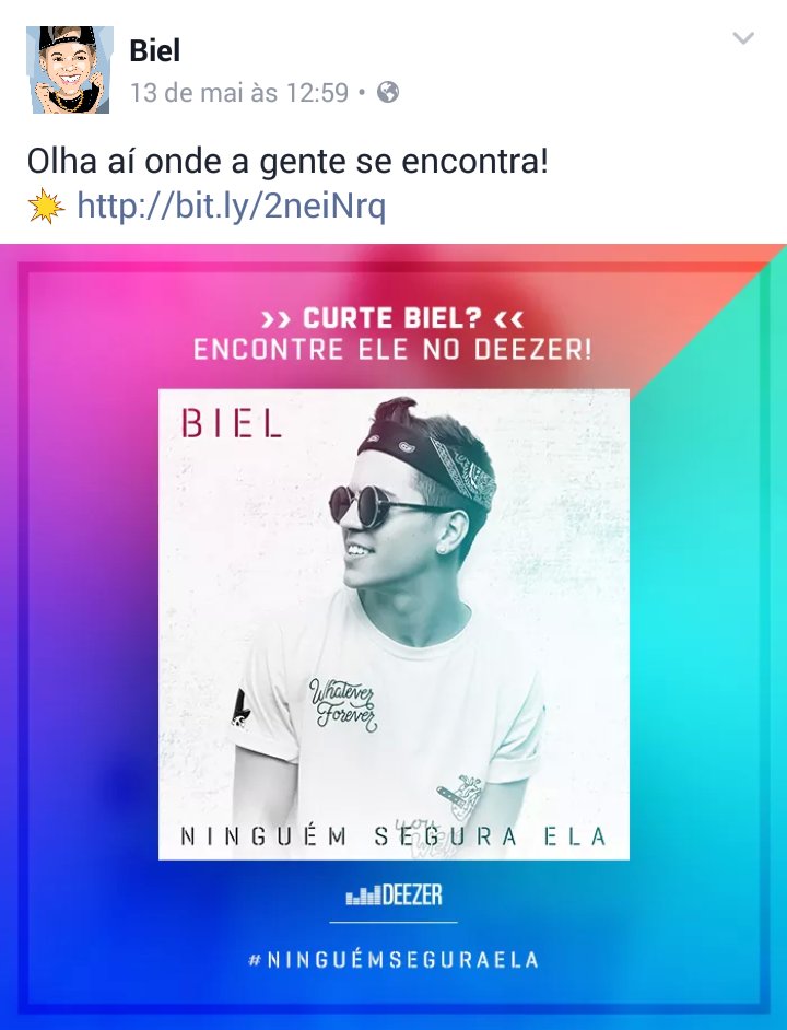 Biel via Facebook ontem (13).