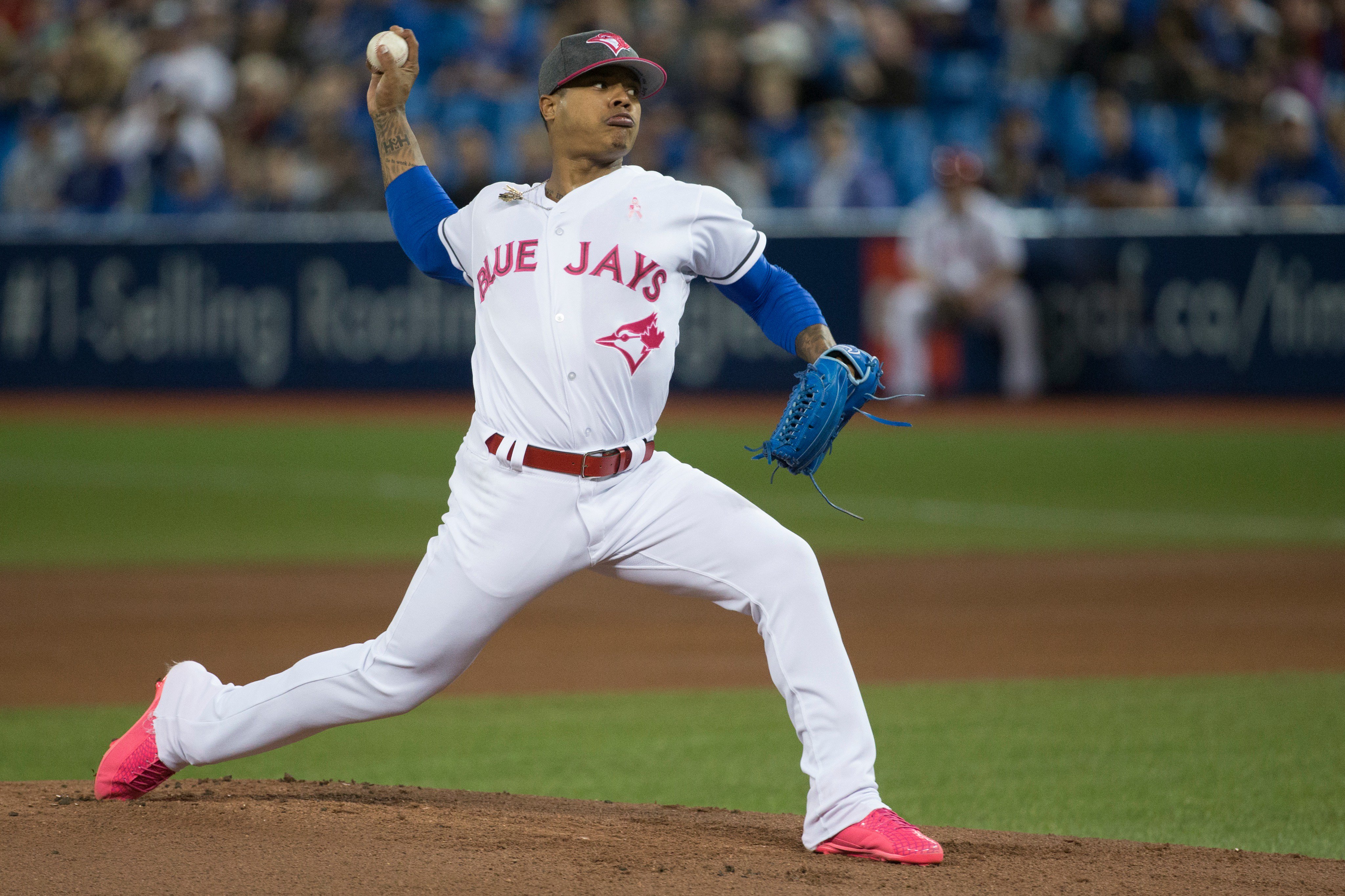 B/R Kicks on X: Marcus Stroman brought out the all-pink Air Jordan 12  cleats for #MothersDay  / X