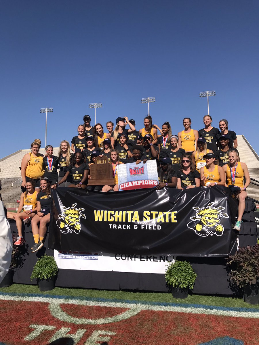 GoShockersTFXC's tweet photo. GO SHOCKERS!! This is your 2017 Missouri Valley outdoor track and field champions! The Wichita State women! 🥇 https://t.co/gOstbuWYQ9