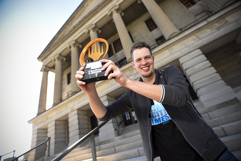 PlayMTG's tweet photo. Your #PTAKH champion! @G3RRYT takes it all with a mono-black Zombies, sending the horde to @nabe1218  and his Aetherworks Marvel. Congrats! https://t.co/BBWrA9ESLM