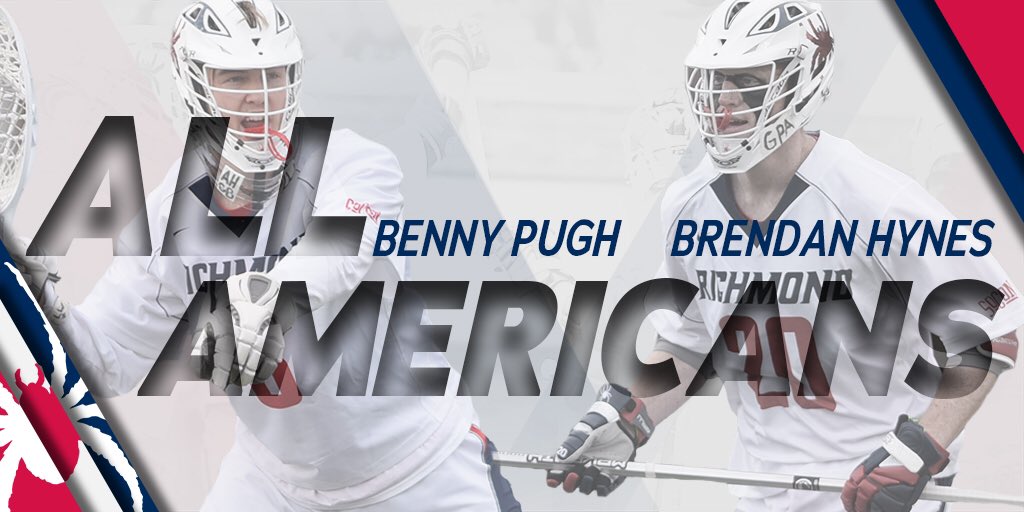 SpiderMLAX's tweet image. Congrats to Benny Pugh and Brendan Hynes on becoming the first-ever First Team All-Americans in program history! #OneRichmond