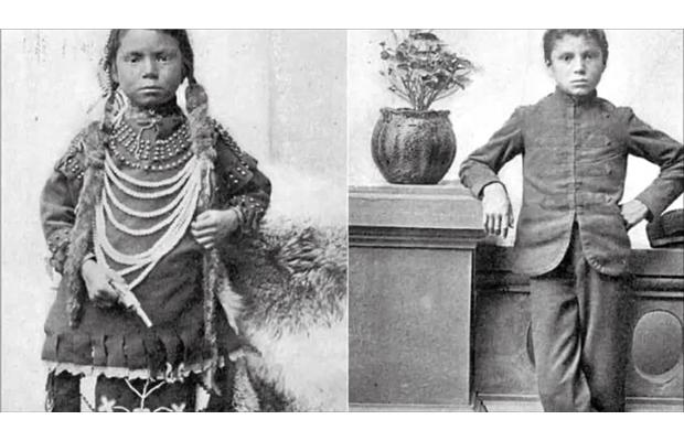 realCanada150's tweet photo. 1874: That time Canada forced Native children to culturally appropriate whiteness. https://t.co/AMG4NGbnXY #canada150 #cdnpoli https://t.co/rWc6ROSK47