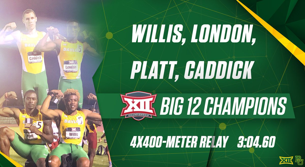 The Baylor men took the #Big12TF Outdoor 4x400-meter crown for the 15th time in 21 conference meets. #QuartermilerU