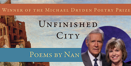 Thanks <a href="/CortlandReview/">The Cortland Review</a> for featuring Jeopardy-winning <a href="/nancohen/">n</a>'s poetry book, Unfinished City. Nan's on Jeopardy! again on Tuesday--GO NAN!