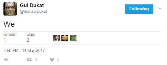 obrienfactor_'s tweet image. So @realGulDukat finally caved in and started using the royal pronoun, before deleting it #Dukatpeachment