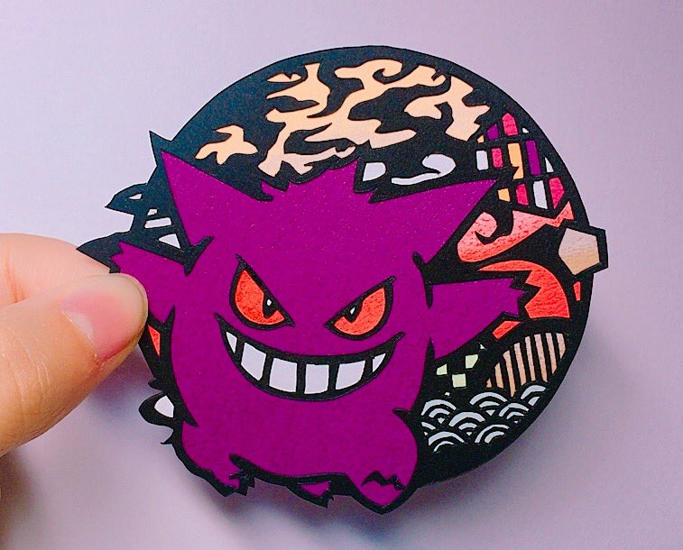 Mr Fish 切り絵シリーズより ゲンガー 光に透かすと赤目がかっこいい ゲンガーっぽい ポケモン界でも人気高いゲンガー楽しかったです 切り絵 ポケモン T Co X6lqhw0qpa Twitter