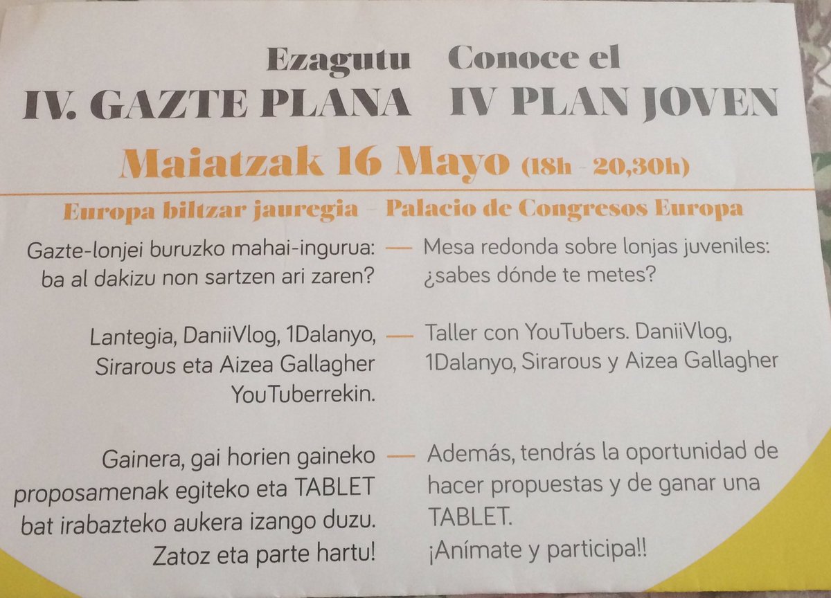 Quieres información sobre lonjas?te interesan talleres de YouTube ?Animate a ir al Europa mañana!!!😉