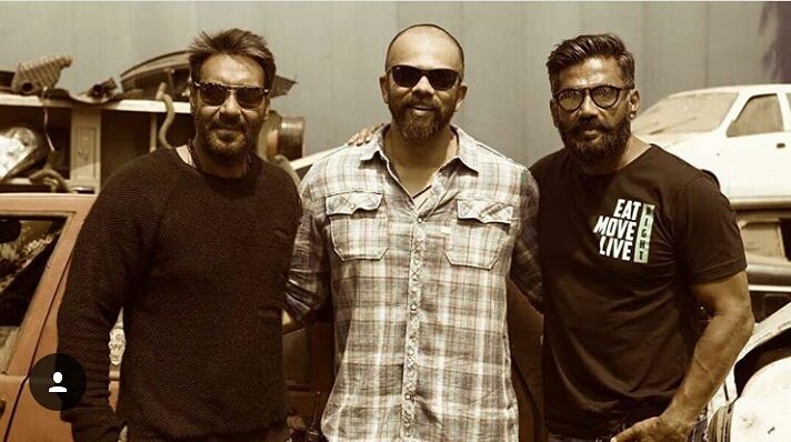 GR8_Stars's tweet photo. #sunielshetty on the sets of #goalmaalagain with #rohitshetty #ajaydevgn #actionheroes #powerpicture https://t.co/ERDMDrMTLh