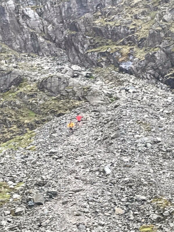 Keeping up with my local hero off Scafell @theaitkenone, thanks Paul, a proper train driver. #downthewestwall