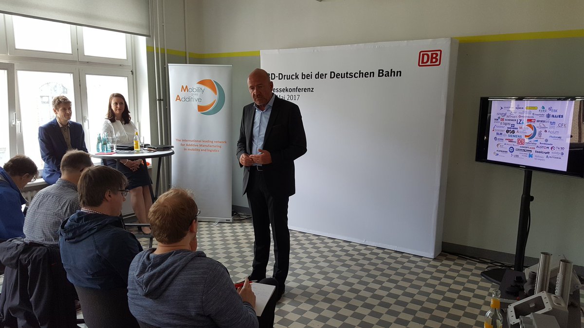 Pressekonferenz der <a href="/DB_Presse/">Deutsche Bahn AG</a> mit Uwe Fresenborg und Stefanie Brickwede zum Thema #3Dprinting und Mobility goes Additive bei <a href="/BigRep/">BigRep - #3DPrinting</a>